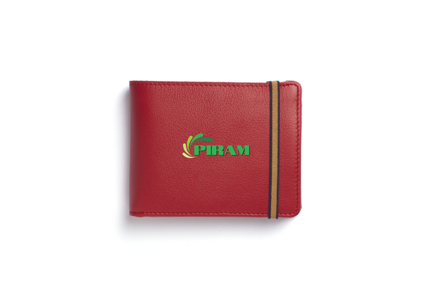 Piram Leather Minimalist Wallet – Red Edition with Coin Pocket