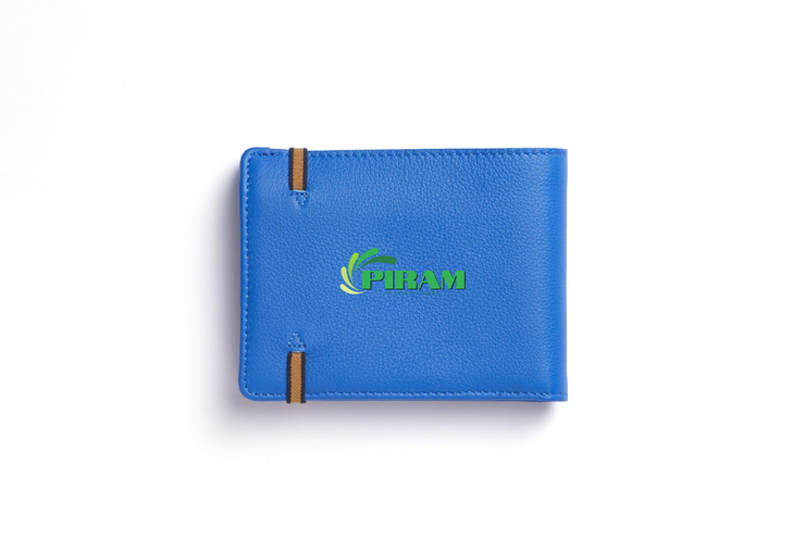 Piram Leather Minimalist Wallet – Blue Edition with Coin Pocket