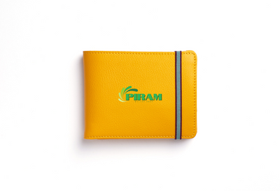 Piram Leather Minimalist Wallet – Yellow Edition with Coin Pocket