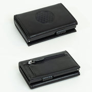 Piram Leather RFID Credit Card Holder – Black Flower of Life Pattern