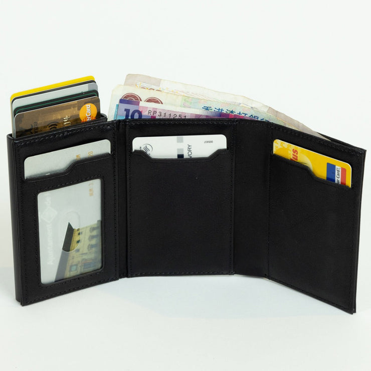 Piram Leather RFID Credit Card Holder – Black Flower of Life Pattern