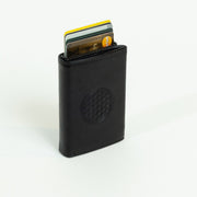 Piram Leather RFID Credit Card Holder – Black Flower of Life Pattern
