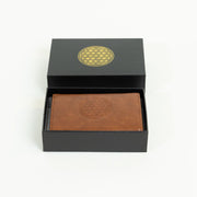 Piram Leather Premium RFID Wallet – Flower of Life Brown Design