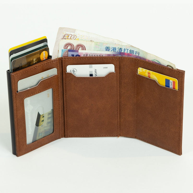 Piram Leather Premium RFID Wallet – Flower of Life Brown Design